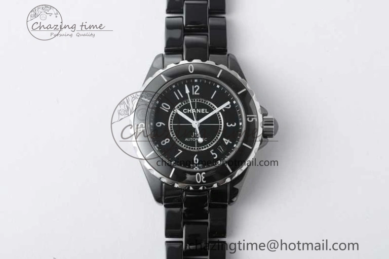 J13 38mm HTF 1:1 Best Edition Black Korea Ceramic Numeral Markers Dial on Bracelet A TravelReady 6475