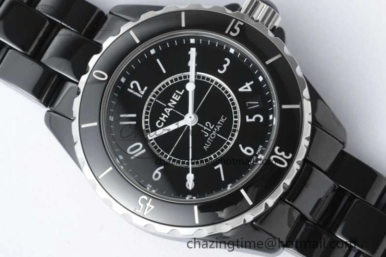 J13 38mm HTF 1:1 Best Edition Black Korea Ceramic Numeral Markers Dial on Bracelet A TravelReady 6475
