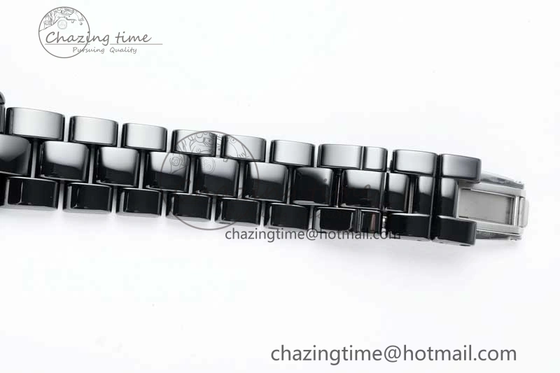 J13 38mm HTF 1:1 Best Edition Black Korea Ceramic Numeral Markers Dial on Bracelet A TravelReady 6475