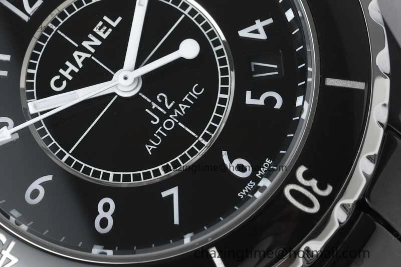 J13 38mm HTF 1:1 Best Edition Black Korea Ceramic Numeral Markers Dial on Bracelet A TravelReady 6475