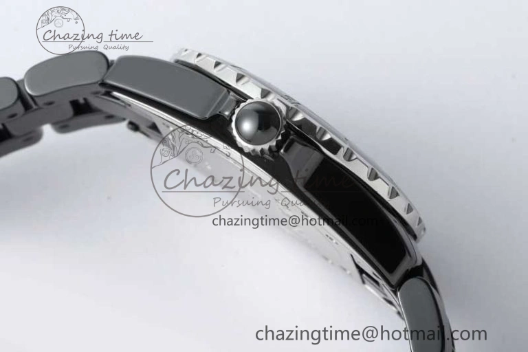 J13 38mm HTF 1:1 Best Edition Black Korea Ceramic Numeral Markers Dial on Bracelet A TravelReady 6475
