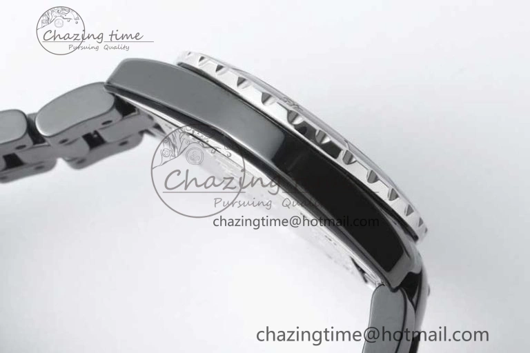 J13 38mm HTF 1:1 Best Edition Black Korea Ceramic Numeral Markers Dial on Bracelet A TravelReady 6475