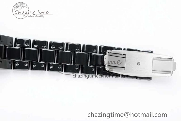 J13 38mm HTF 1:1 Best Edition Black Korea Ceramic Numeral Markers Dial on Bracelet A TravelReady 6475