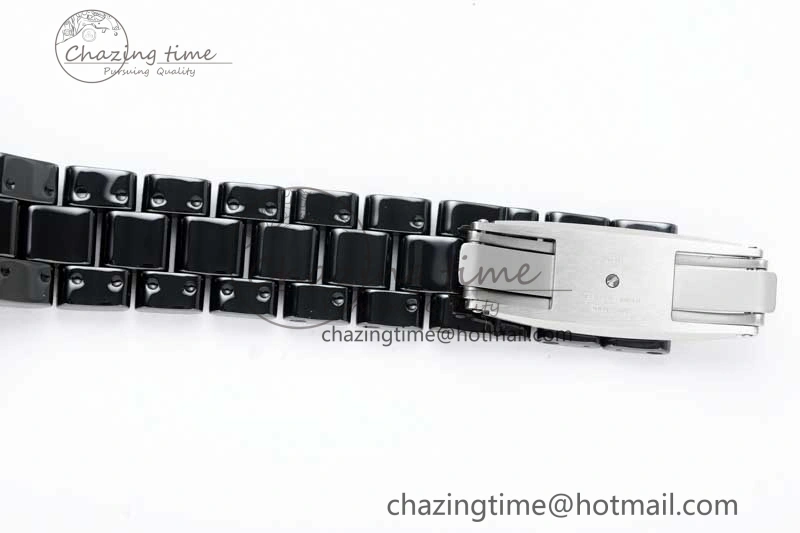 J13 38mm HTF 1:1 Best Edition Black Korea Ceramic Numeral Markers Dial on Bracelet A TravelReady 6475
