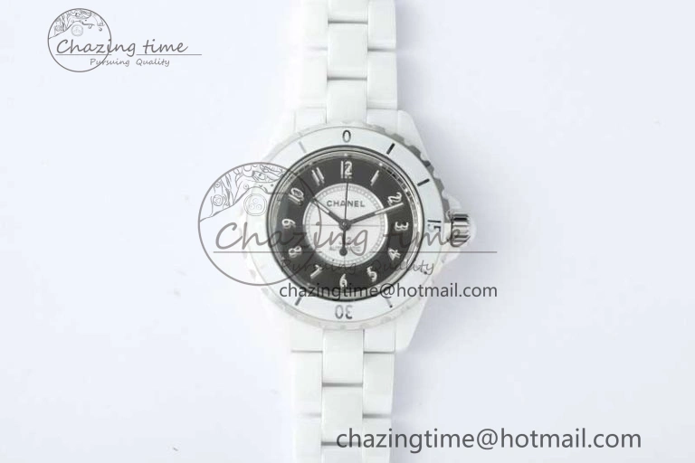 J13 38mm HTF 1:1 Best Edition Black Korea Ceramic Numeral Markers Dial on Bracelet A TravelReady 6475