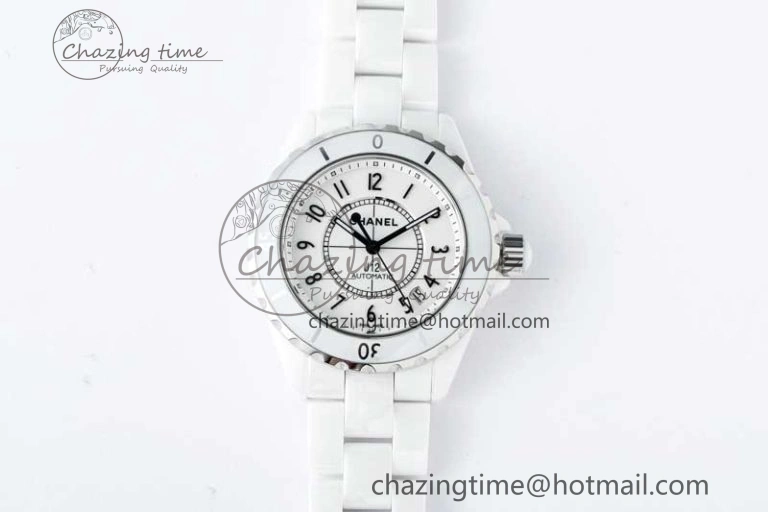 J13 38mm HTF 1:1 Best Edition Black Korea Ceramic Numeral Markers Dial on Bracelet A TravelReady 6475