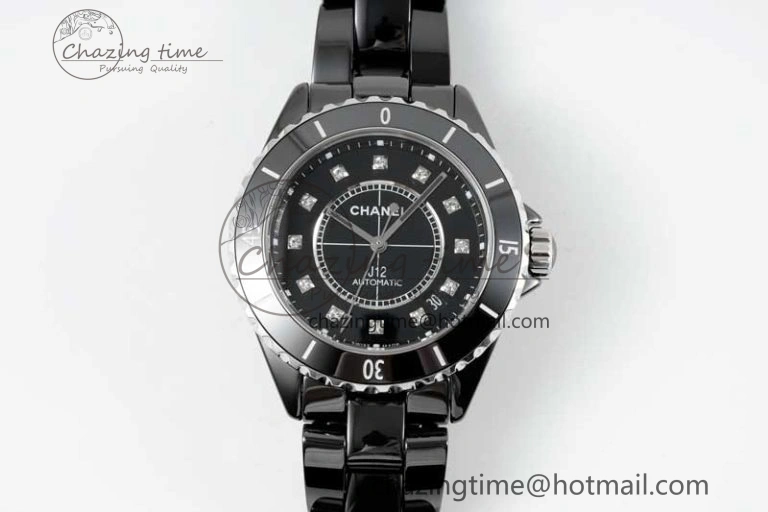 J13 38mm HTF 1:1 Best Edition Black Korea Ceramic Numeral Markers Dial on Bracelet A TravelReady 6475