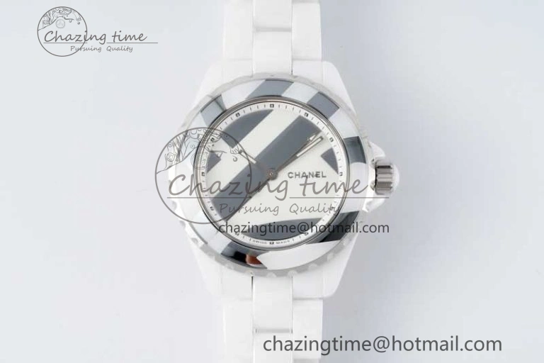 J13 38mm HTF 1:1 Best Edition Black Korea Ceramic Numeral Markers Dial on Bracelet A TravelReady 6475