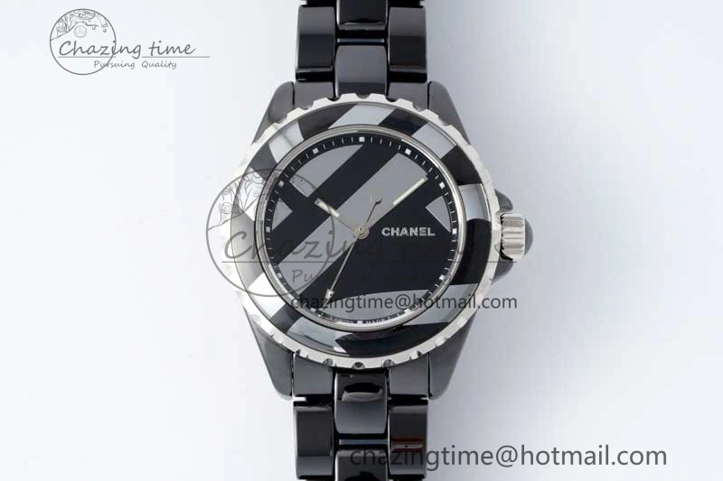 J13 38mm HTF 1:1 Best Edition Black Korea Ceramic Stripe Dial on Bracelet A FreshLook 6464
