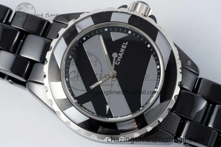 J13 38mm HTF 1:1 Best Edition Black Korea Ceramic Stripe Dial on Bracelet A FreshLook 6464