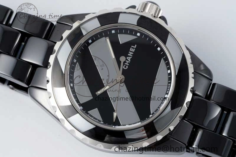 J13 38mm HTF 1:1 Best Edition Black Korea Ceramic Stripe Dial on Bracelet A FreshLook 6464