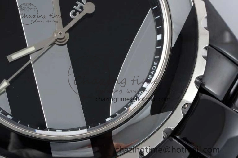 J13 38mm HTF 1:1 Best Edition Black Korea Ceramic Stripe Dial on Bracelet A FreshLook 6464