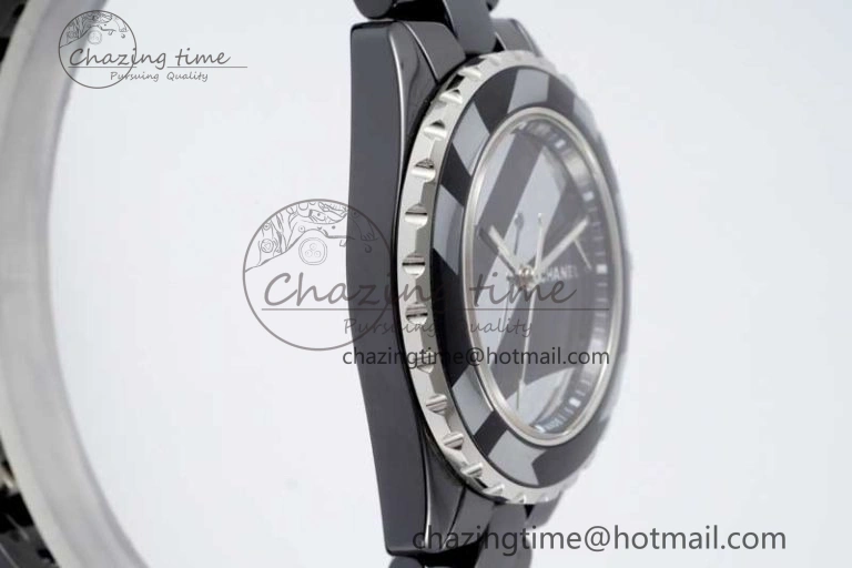 J13 38mm HTF 1:1 Best Edition Black Korea Ceramic Stripe Dial on Bracelet A FreshLook 6464
