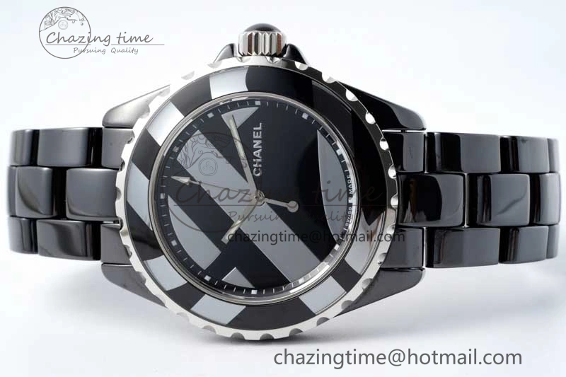 J13 38mm HTF 1:1 Best Edition Black Korea Ceramic Stripe Dial on Bracelet A FreshLook 6464
