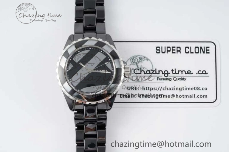 J13 38mm HTF 1:1 Best Edition Black Korea Ceramic Stripe Dial on Bracelet A FreshLook 6464