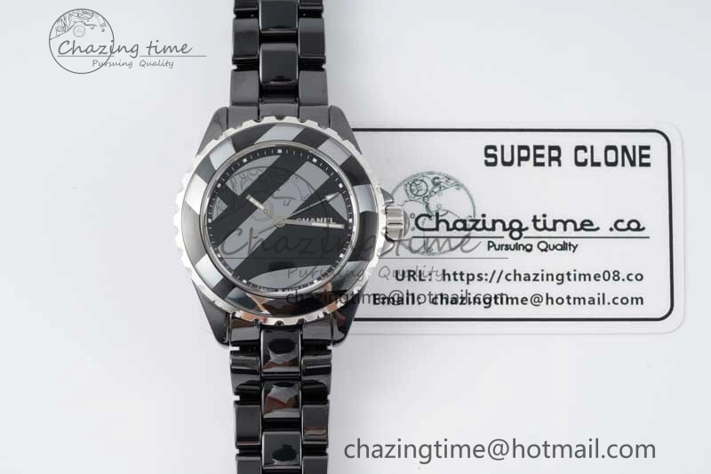 J13 38mm HTF 1:1 Best Edition Black Korea Ceramic Stripe Dial on Bracelet A FreshLook 6464