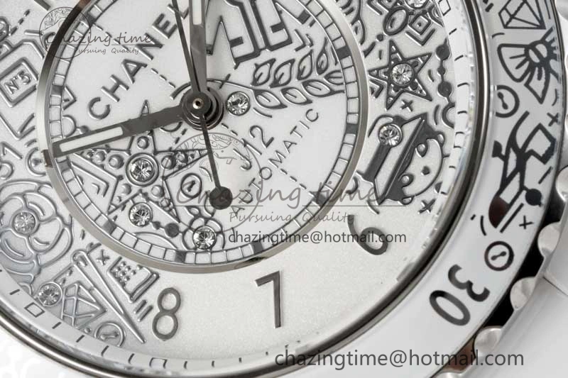 J13 38mm HTF 1:1 Best Edition White Ceramic Numeral Markers Dial on Bracelet Calibre 12. Upgraded 6465