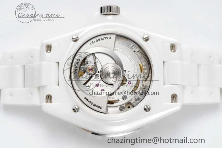 J13 38mm HTF 1:1 Best Edition White Ceramic Numeral Markers Dial on Bracelet Calibre 12. Upgraded 6465