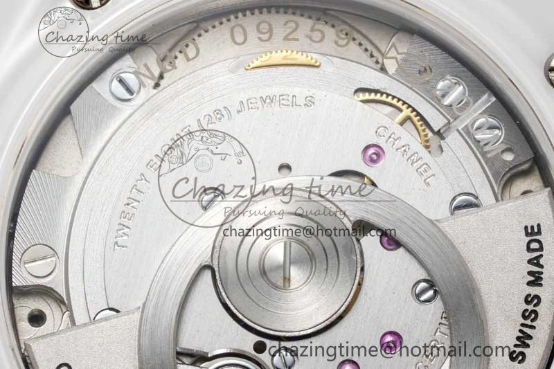 J13 38mm HTF 1:1 Best Edition White Ceramic Numeral Markers Dial on Bracelet Calibre 12. Upgraded 6465