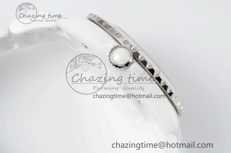 J13 38mm HTF 1:1 Best Edition White Ceramic Numeral Markers Dial on Bracelet Calibre 12. Upgraded 6465