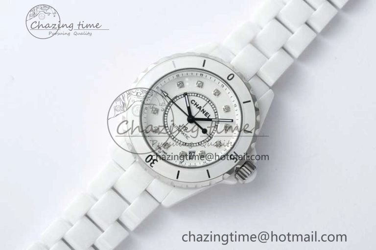 GoodFit J13 38mm HTF 1:1 Best Edition White Korea Ceramic Diamonds Markers Dial on Bracelet A 6470