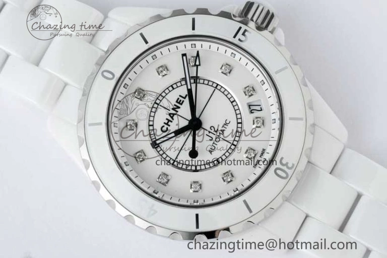 GoodFit J13 38mm HTF 1:1 Best Edition White Korea Ceramic Diamonds Markers Dial on Bracelet A 6470