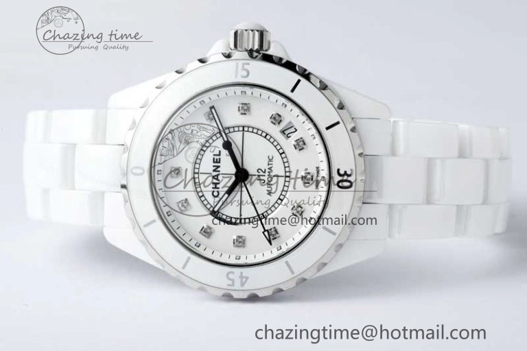 GoodFit J13 38mm HTF 1:1 Best Edition White Korea Ceramic Diamonds Markers Dial on Bracelet A 6470