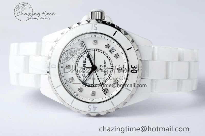 GoodFit J13 38mm HTF 1:1 Best Edition White Korea Ceramic Diamonds Markers Dial on Bracelet A 6470