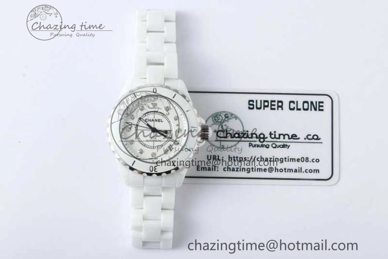 GoodFit J13 38mm HTF 1:1 Best Edition White Korea Ceramic Diamonds Markers Dial on Bracelet A 6470