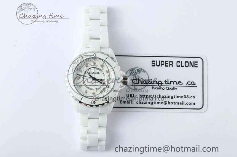 GoodFit J13 38mm HTF 1:1 Best Edition White Korea Ceramic Diamonds Markers Dial on Bracelet A 6470