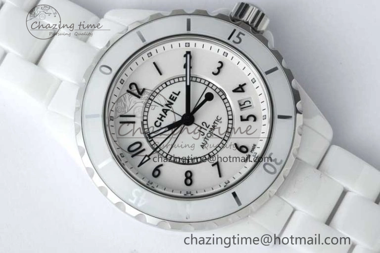 Sleek J13 38mm HTF 1:1 Best Edition White Korea Ceramic Numeral Markers Dial on Bracelet A 6469