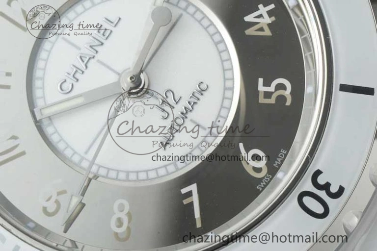 J13 38mm HTF 1:1 Best Edition White Korea Ceramic Silver Dial on Bracelet A Timeless 6471