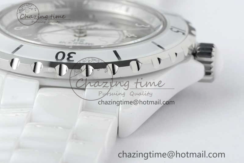 J13 38mm HTF 1:1 Best Edition White Korea Ceramic Silver Dial on Bracelet A Timeless 6471