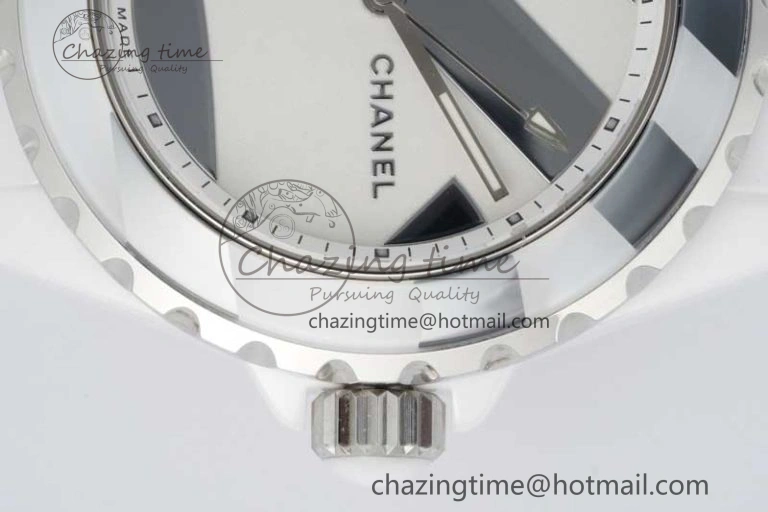 J13 38mm HTF 1:1 Best Edition White Korea Ceramic Stripe Dial on Bracelet A Youthful 6463
