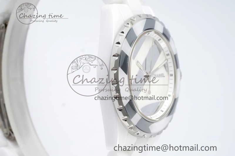 J13 38mm HTF 1:1 Best Edition White Korea Ceramic Stripe Dial on Bracelet A Youthful 6463