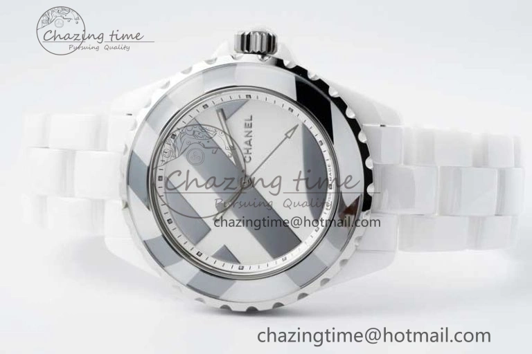 J13 38mm HTF 1:1 Best Edition White Korea Ceramic Stripe Dial on Bracelet A Youthful 6463