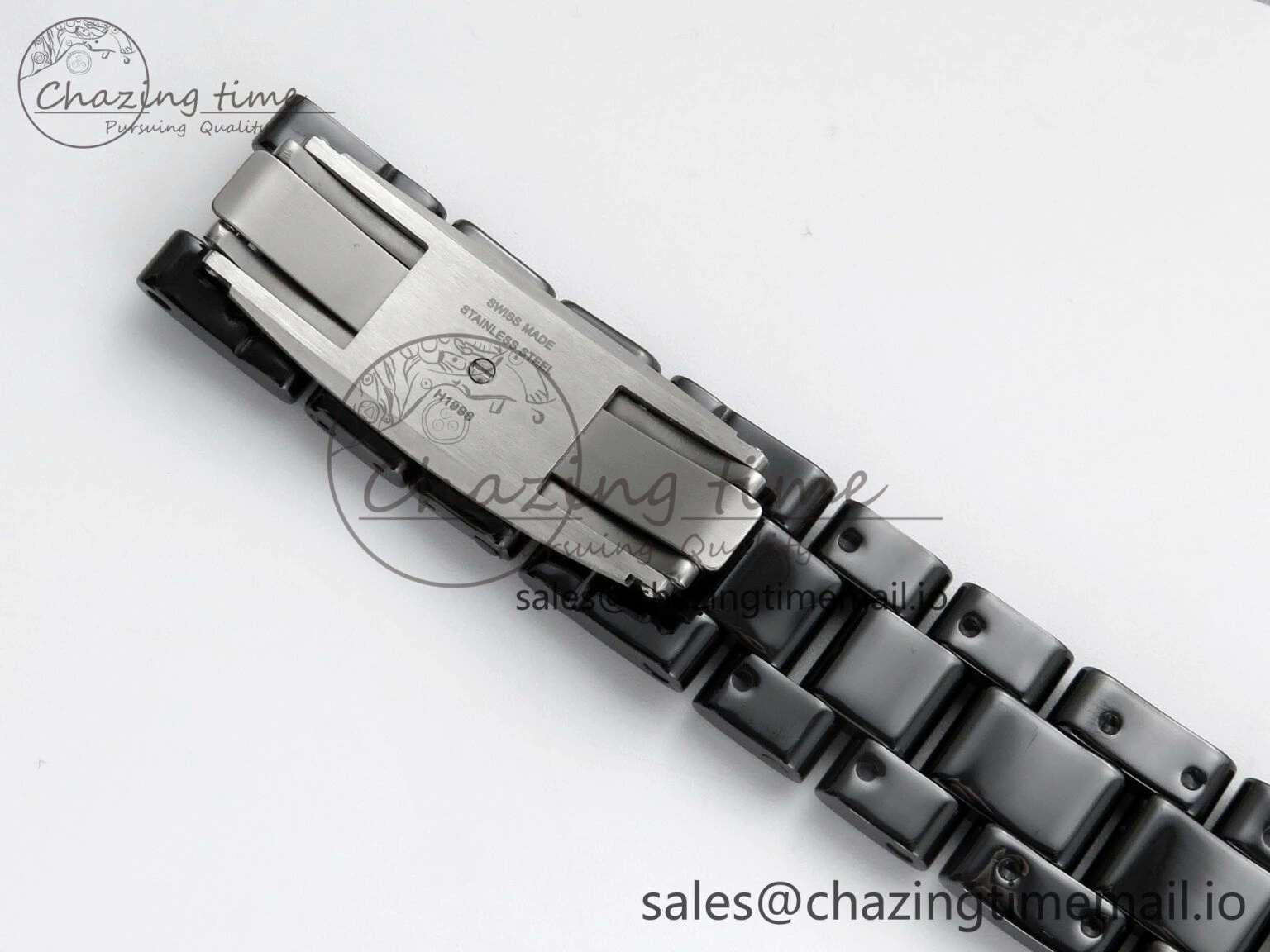 Affordable J13 38mm White Ceramic HTF 1:1 Best Edition Black Boy Pattern Dial on Bracelet A 6412