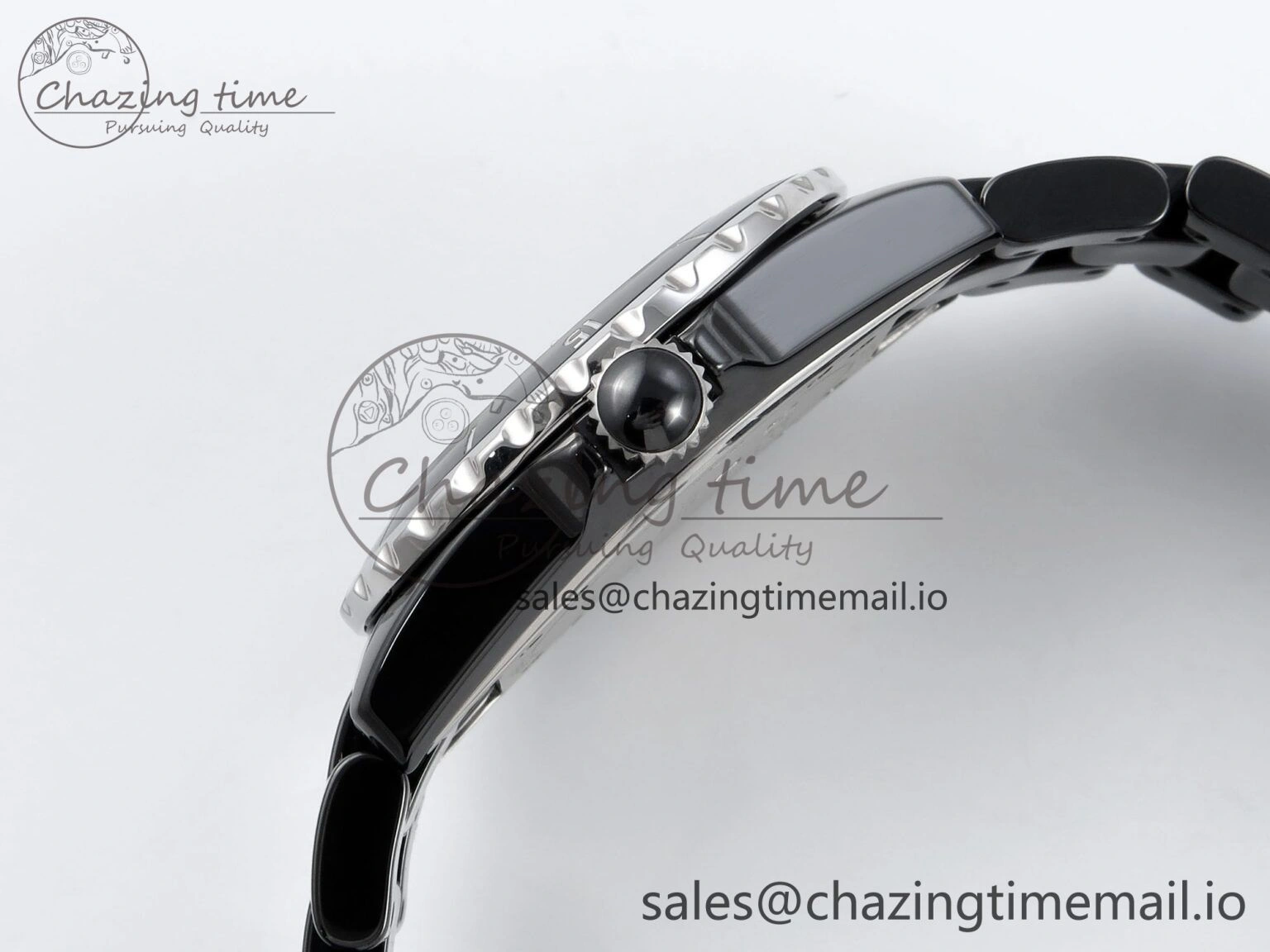 Affordable J13 38mm White Ceramic HTF 1:1 Best Edition Black Boy Pattern Dial on Bracelet A 6412