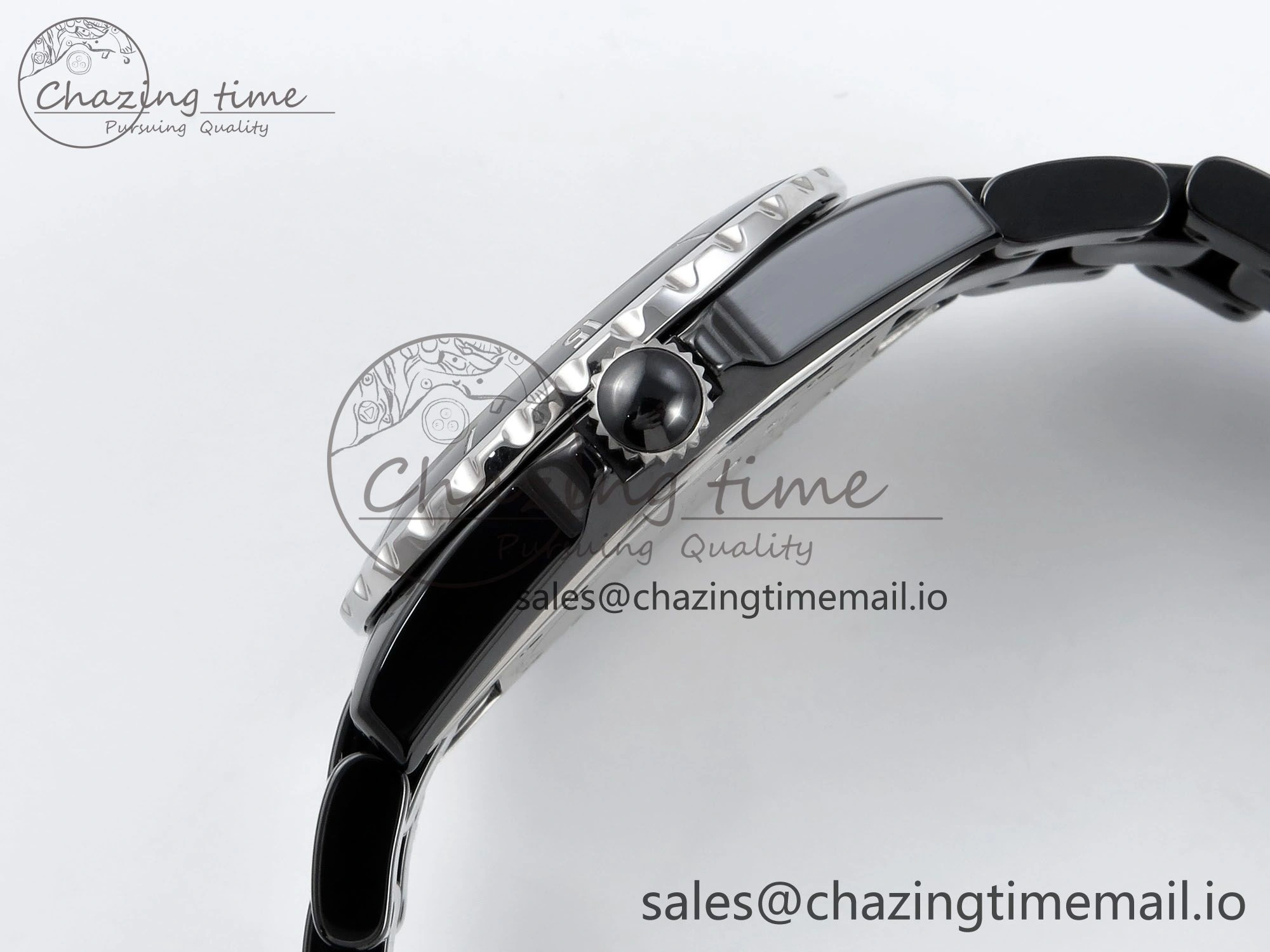 Affordable J13 38mm White Ceramic HTF 1:1 Best Edition Black Boy Pattern Dial on Bracelet A 6412