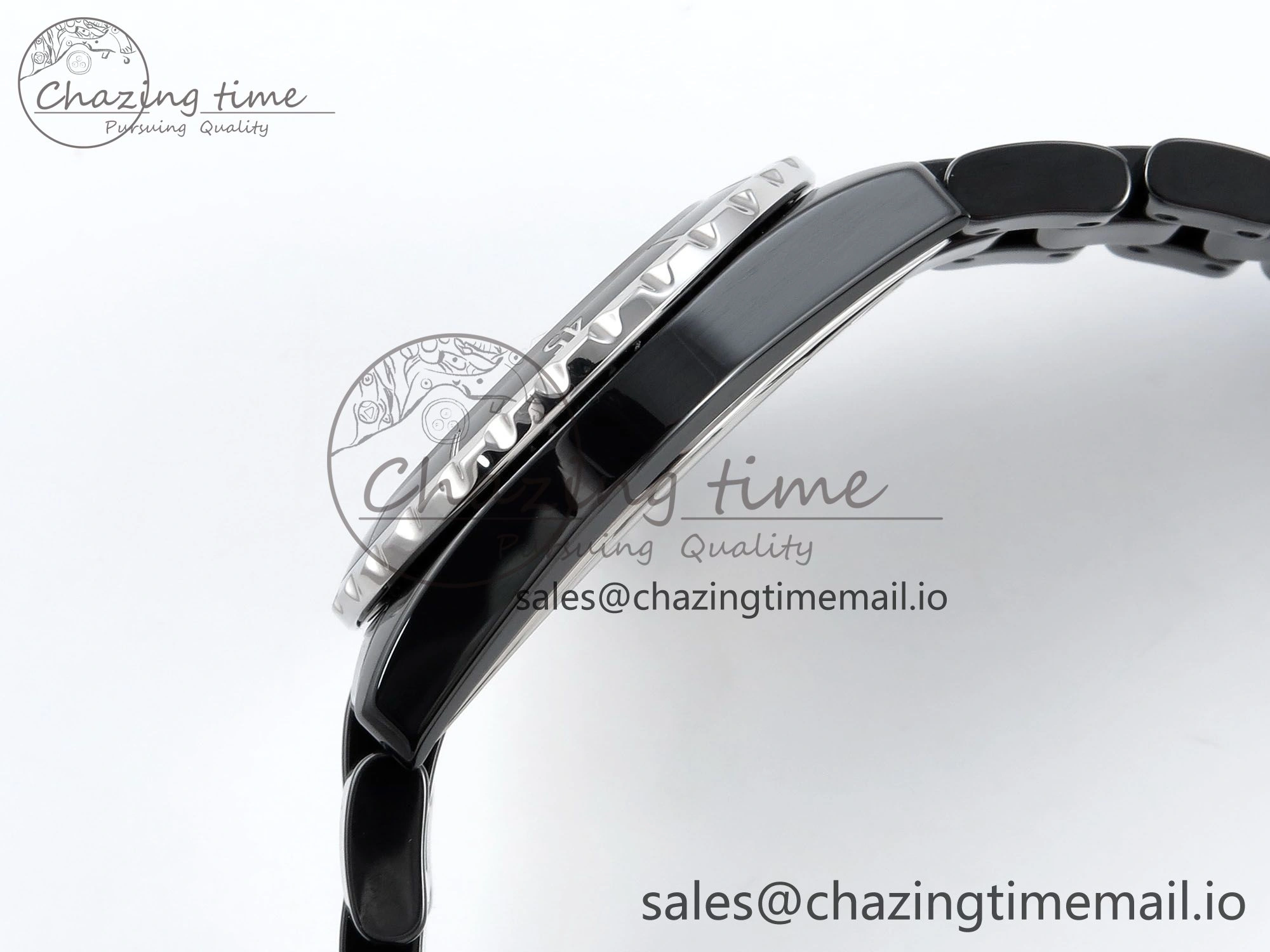 Affordable J13 38mm White Ceramic HTF 1:1 Best Edition Black Boy Pattern Dial on Bracelet A 6412