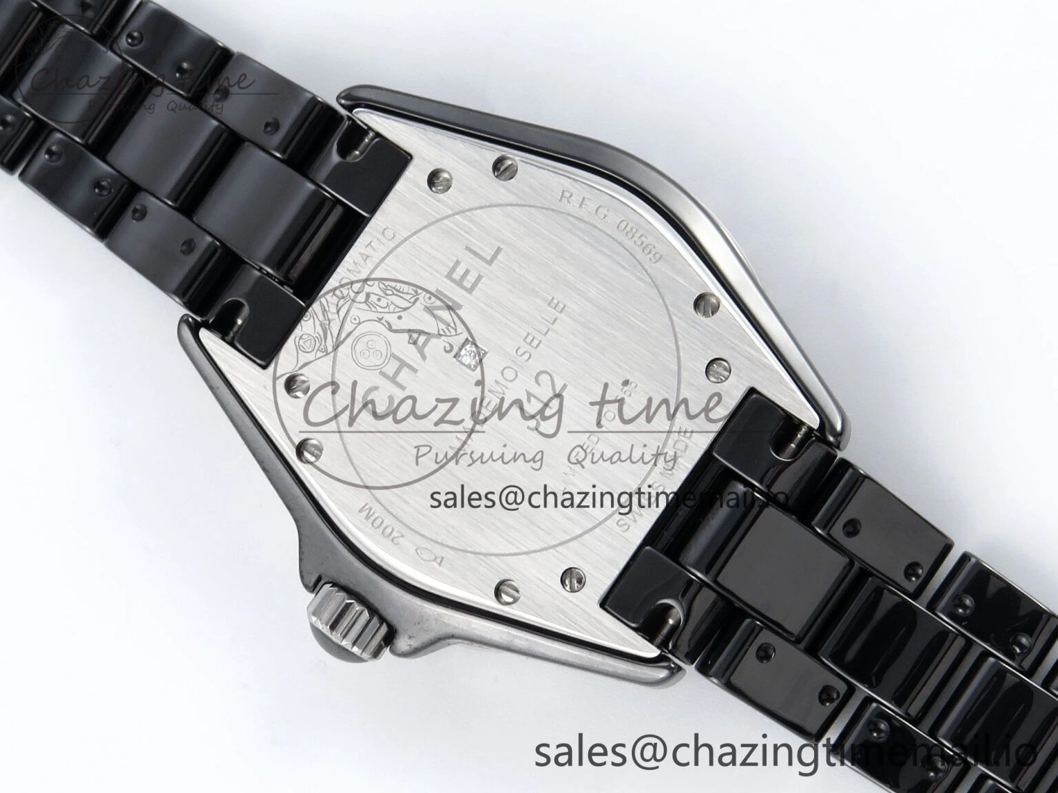 Affordable J13 38mm White Ceramic HTF 1:1 Best Edition Black Boy Pattern Dial on Bracelet A 6412