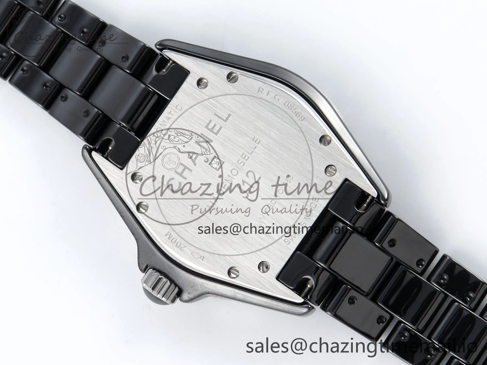 Affordable J13 38mm White Ceramic HTF 1:1 Best Edition Black Boy Pattern Dial on Bracelet A 6412