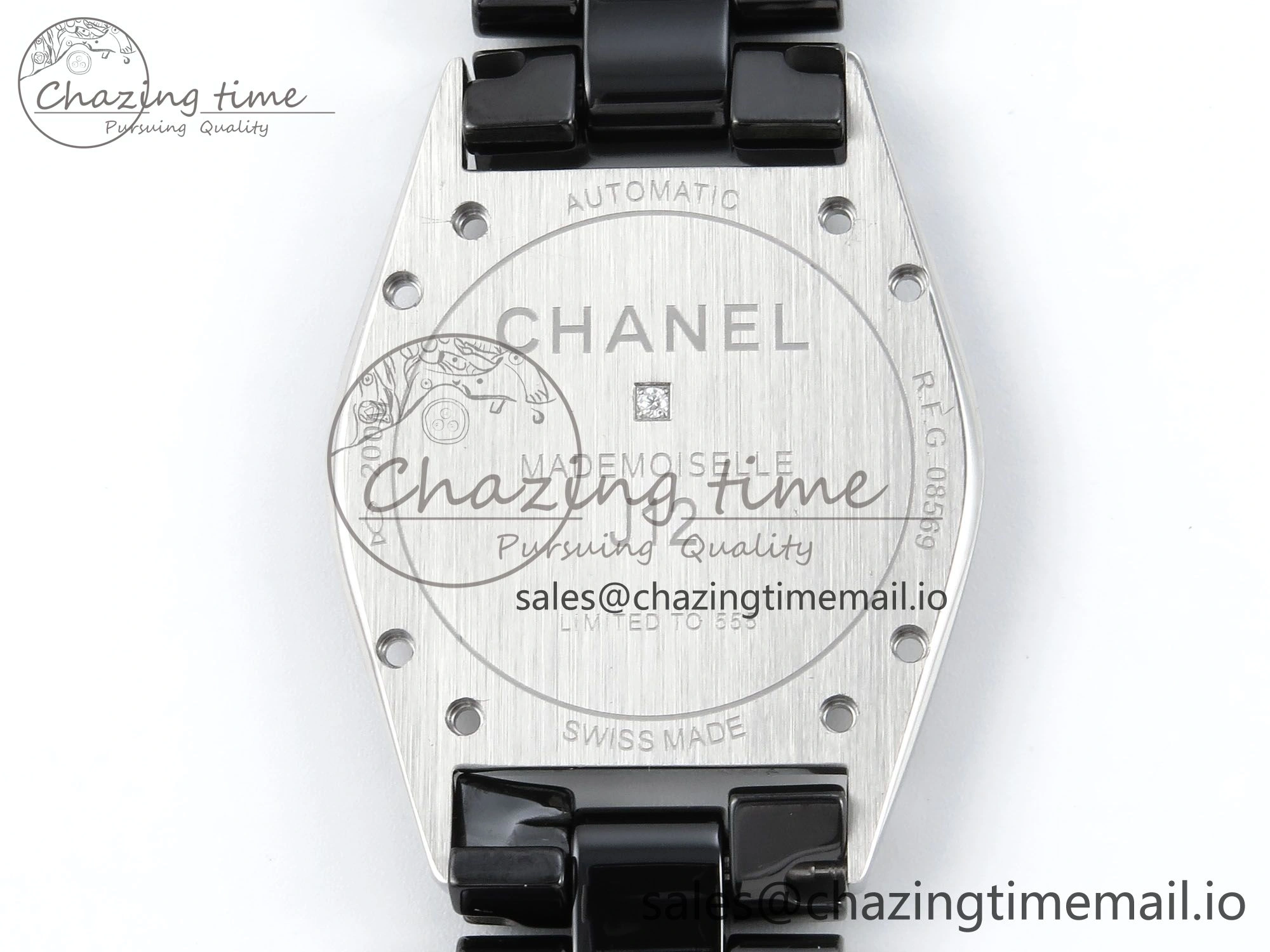 Affordable J13 38mm White Ceramic HTF 1:1 Best Edition Black Boy Pattern Dial on Bracelet A 6412