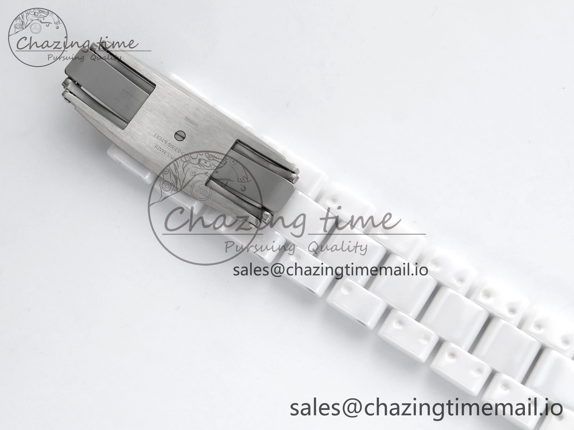 J13 38mm White Ceramic HTF 1:1 Best Edition Numbers Dial on Bracelet A Neat 6449