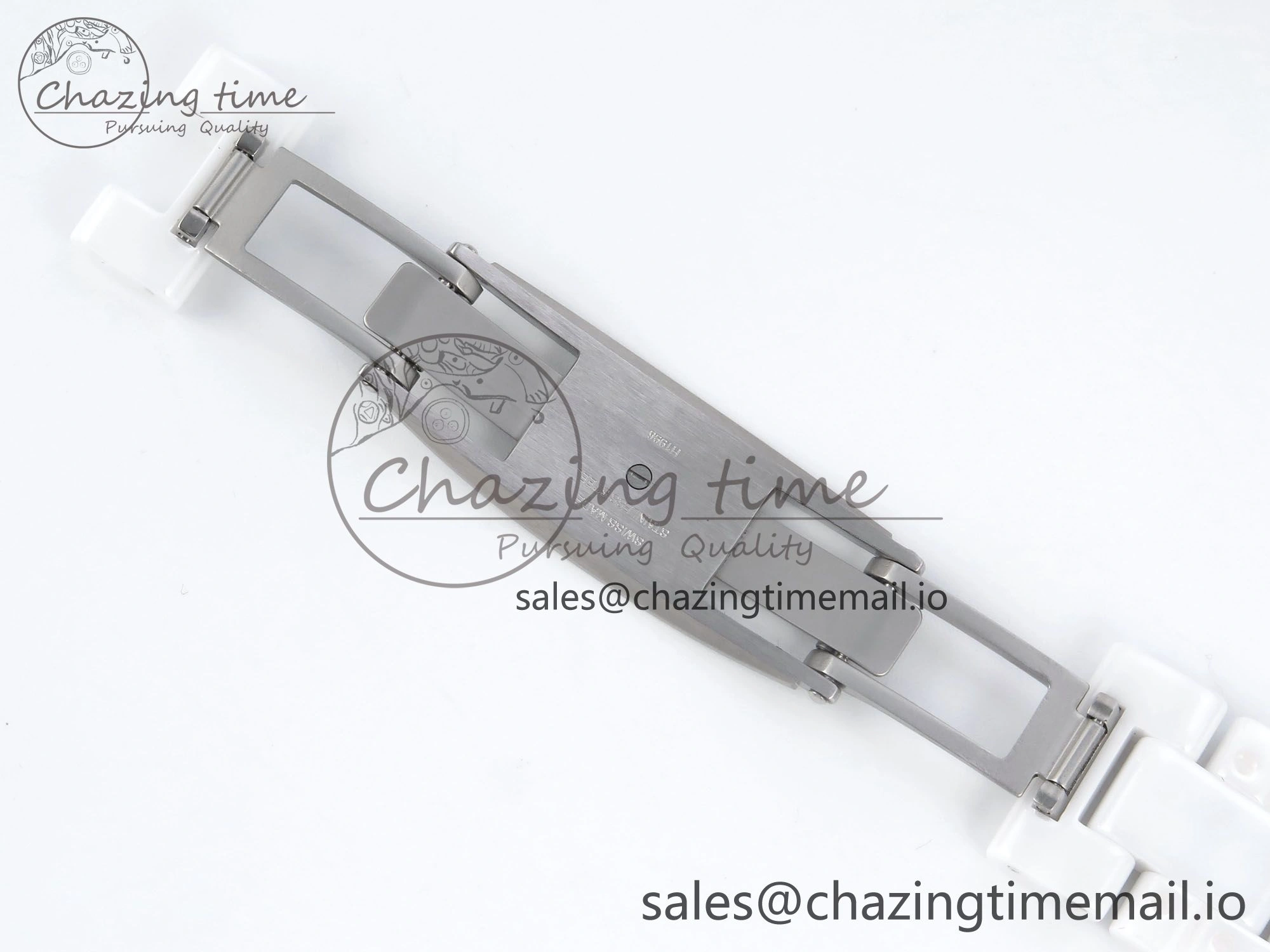J13 38mm White Ceramic HTF 1:1 Best Edition Numbers Dial on Bracelet A Neat 6449