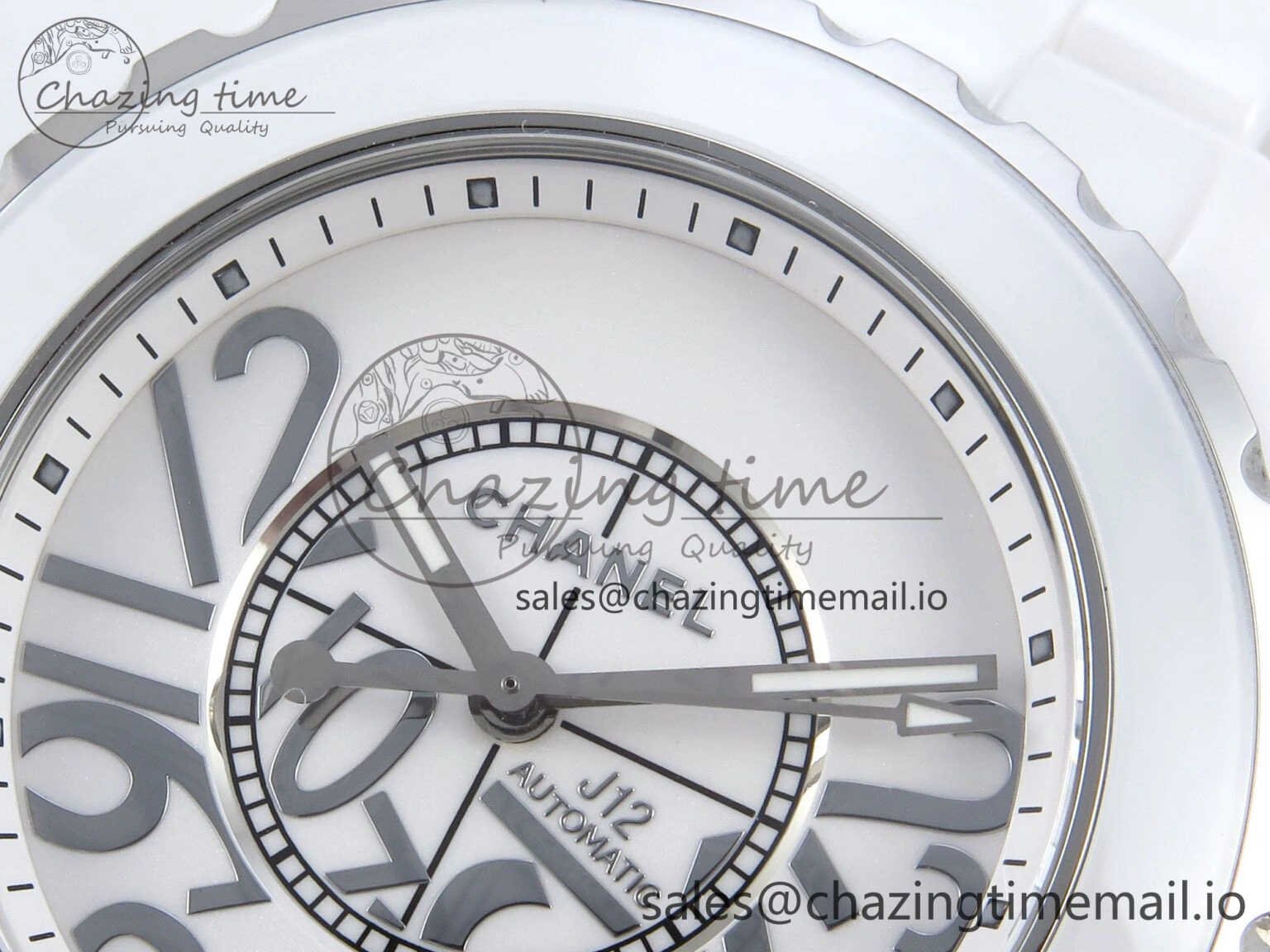 J13 38mm White Ceramic HTF 1:1 Best Edition Numbers Dial on Bracelet A Neat 6449