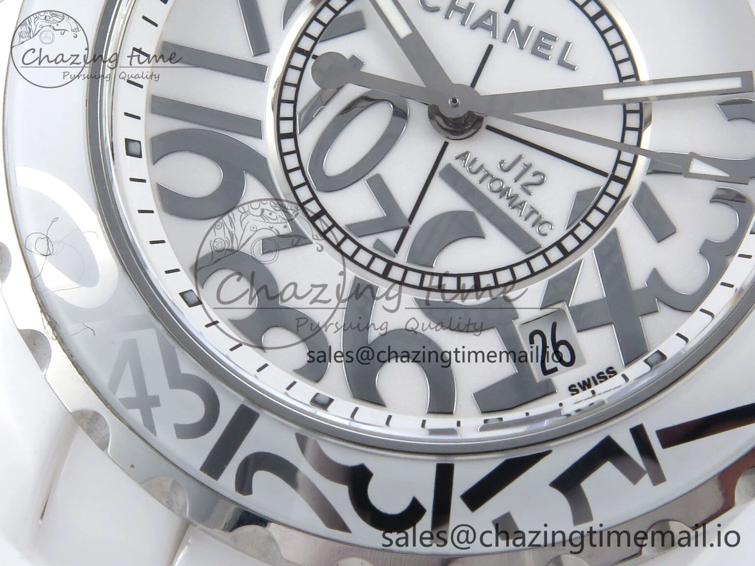 J13 38mm White Ceramic HTF 1:1 Best Edition Numbers Dial on Bracelet A Neat 6449