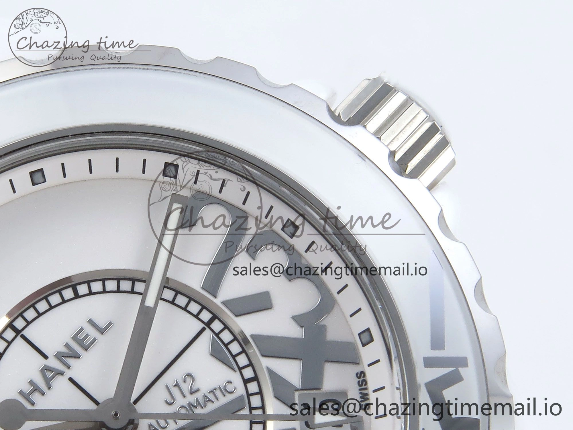 J13 38mm White Ceramic HTF 1:1 Best Edition Numbers Dial on Bracelet A Neat 6449