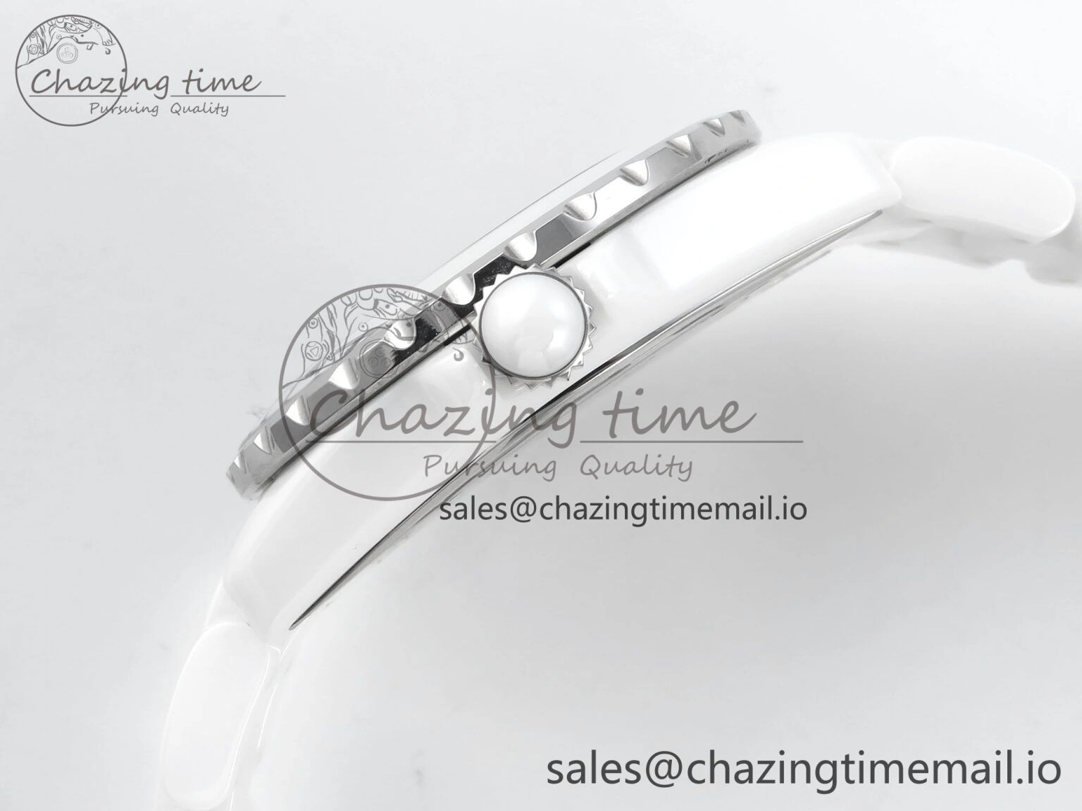 J13 38mm White Ceramic HTF 1:1 Best Edition Numbers Dial on Bracelet A Neat 6449