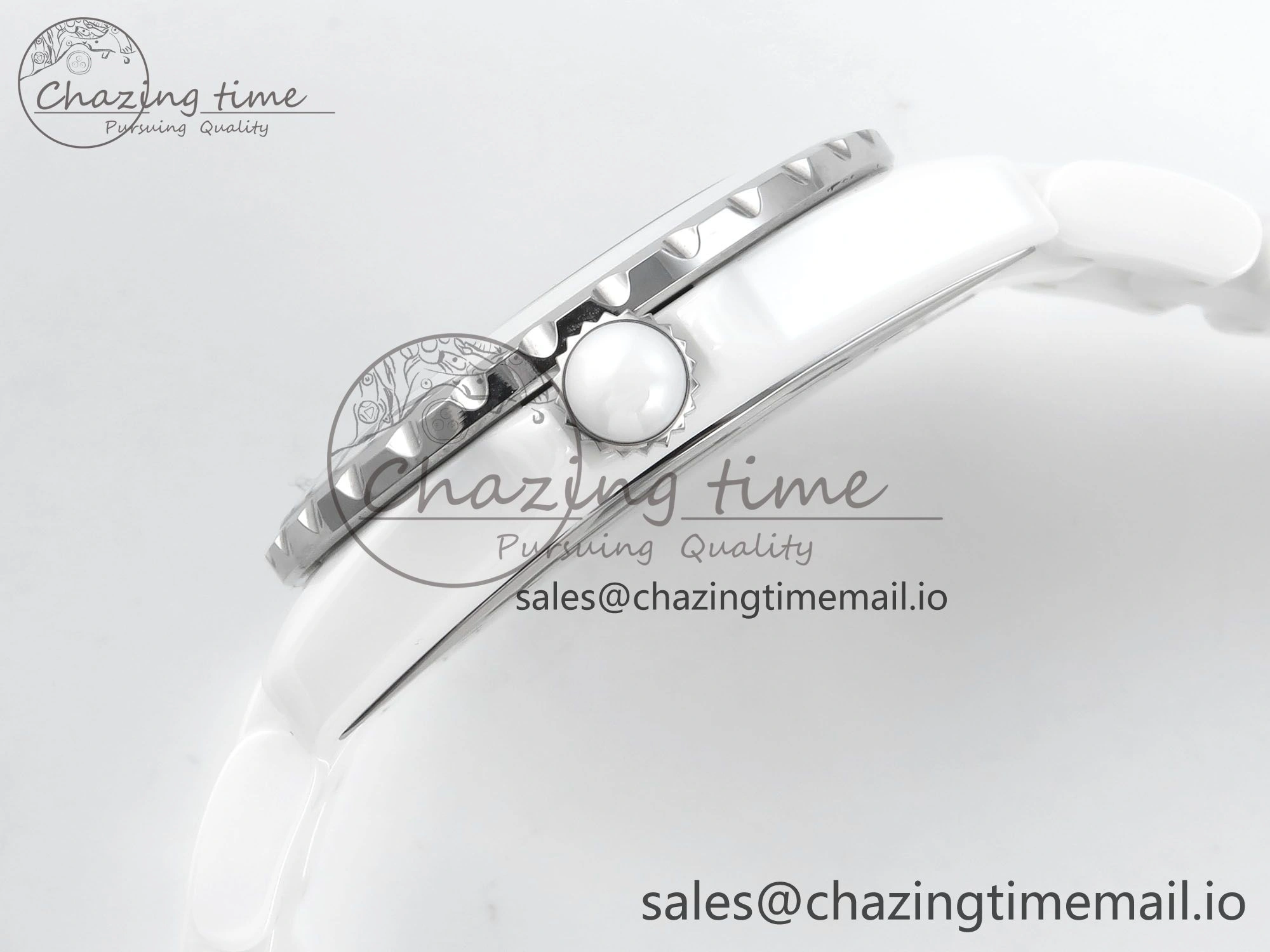 J13 38mm White Ceramic HTF 1:1 Best Edition Numbers Dial on Bracelet A Neat 6449